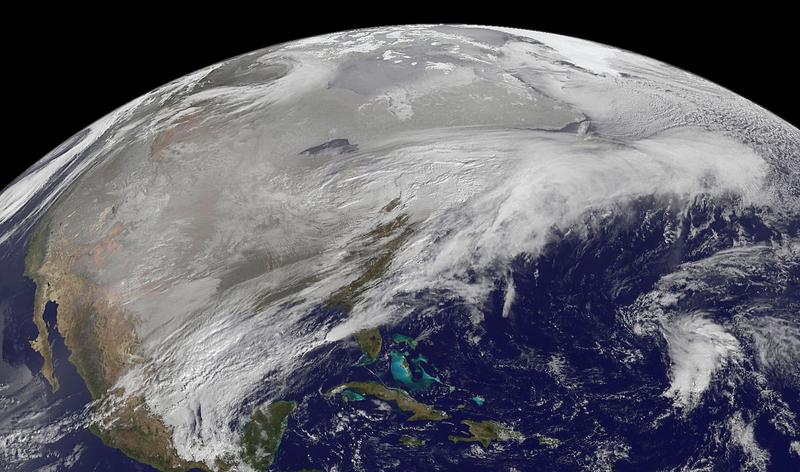 furtună gigantică de zăpadă surprinsă din satelit