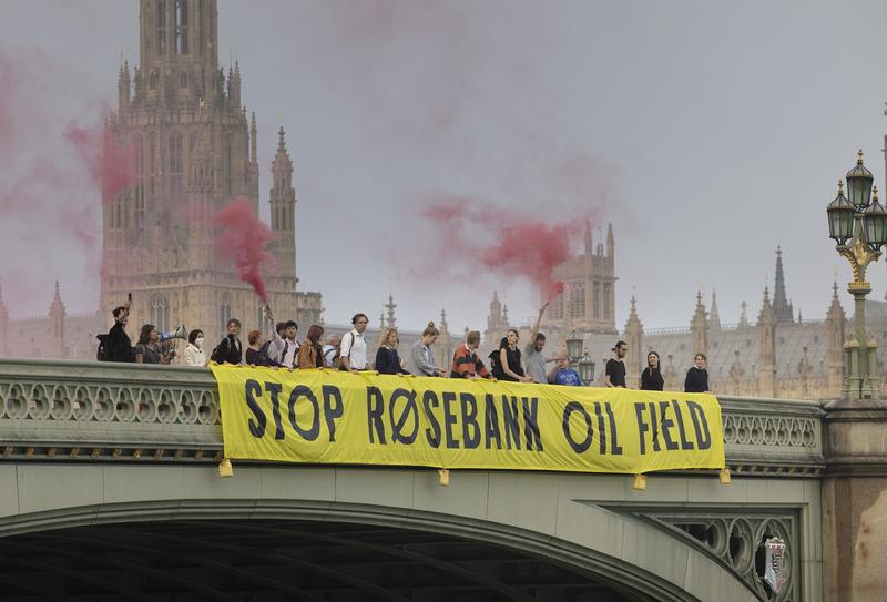 Proteste ale ecologiștilor, la Londra, împotriva proiectului Rosebank