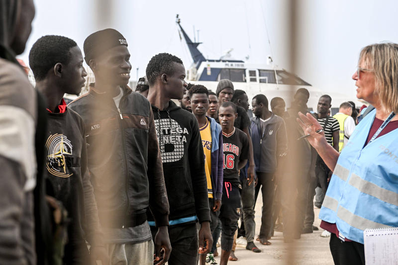 Migranți de pe insula Lampedusa