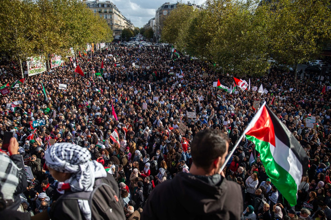 Miting pro-palestinian cu probleme la Paris: între 3.000 și 4.000 de manifestanți, peste o mie de amenzi emise