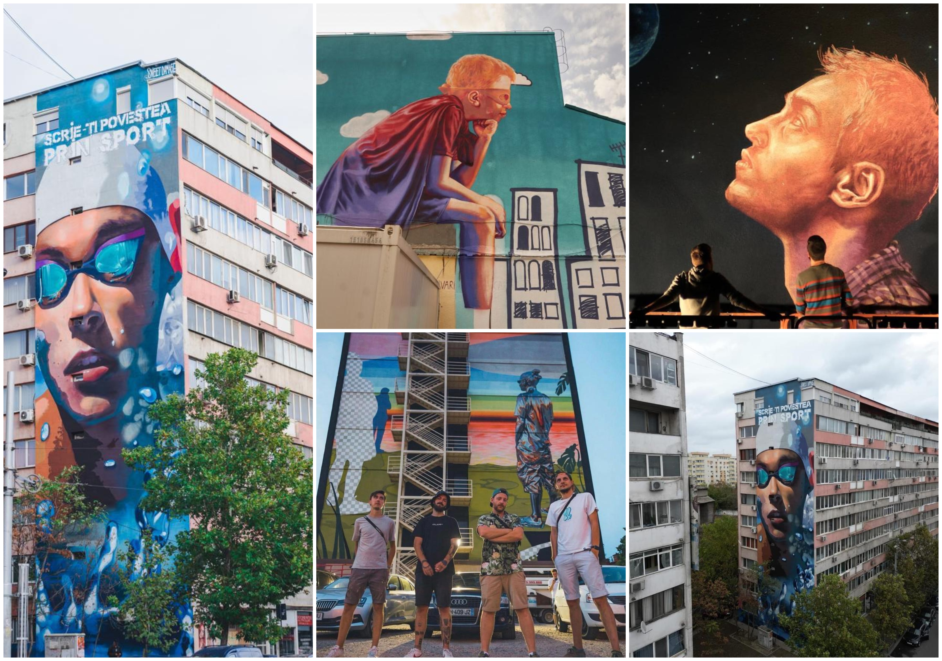 Cum a ajuns David Popovici cel mai mare (și) de pe Ștefan cel Mare. Artiștii care însuflețesc Bucureștiul prin picturi murale spectaculoase