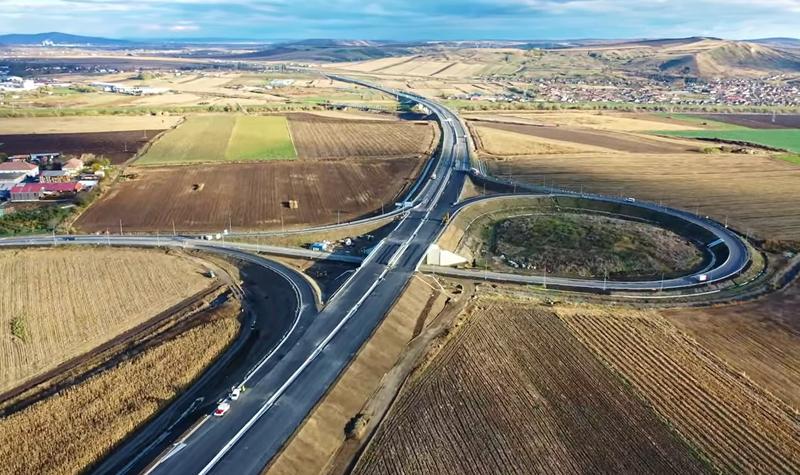 Nodul rutier de la Chetani pe Autostrada Transilvania
