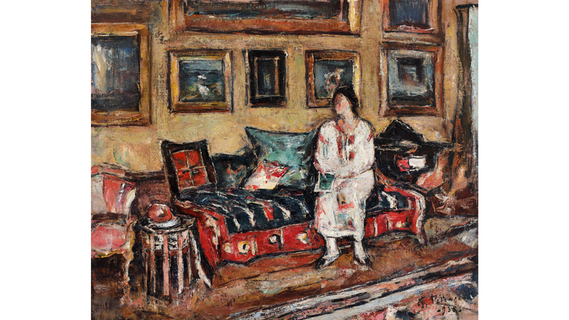 Petrascu, Interior cu portret de familie, 1940