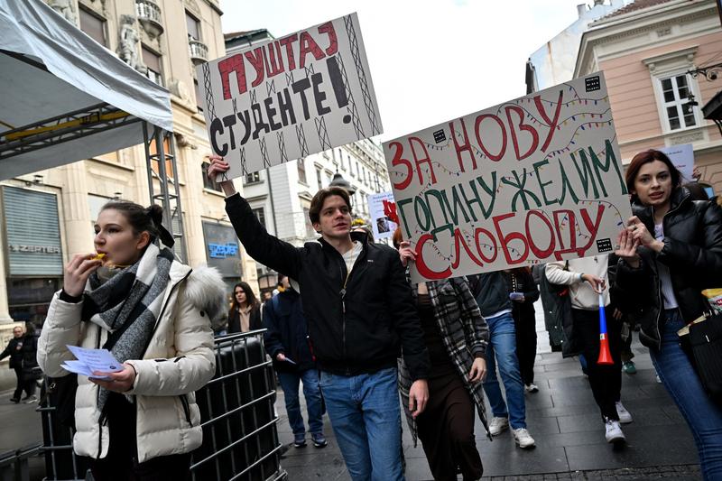 Protest impotriva puterii la Belgrad