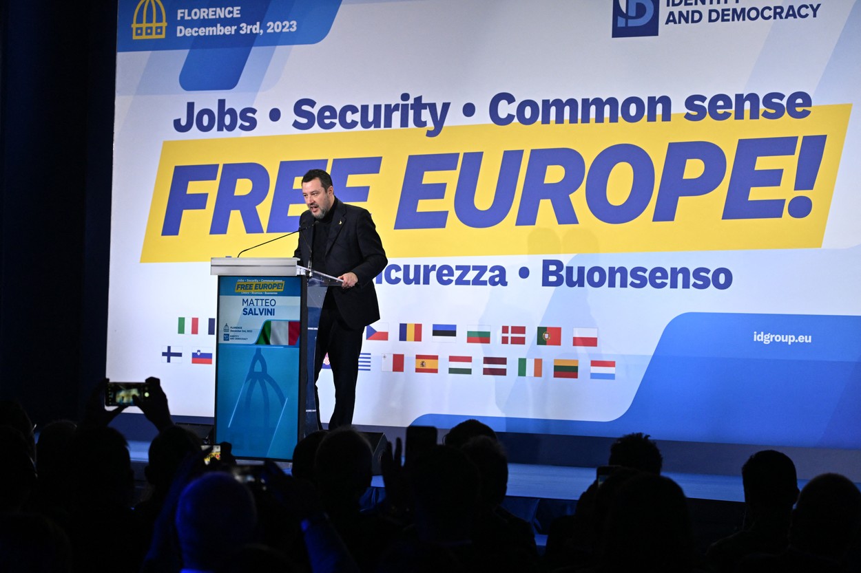 Salvini și-a primit aliații europeni la Florența, dar „greii” Wilders și Le Pen nu au venit / George Simion (AUR), prezent / „Francmasonii care vor să ne distrugă identitatea”