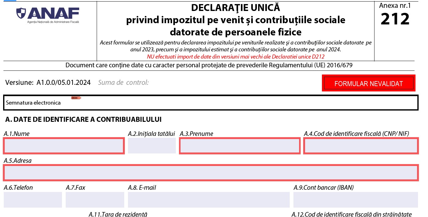 Declarația unică 2025, publicată de ANAF / Ce salariu minim se ia în