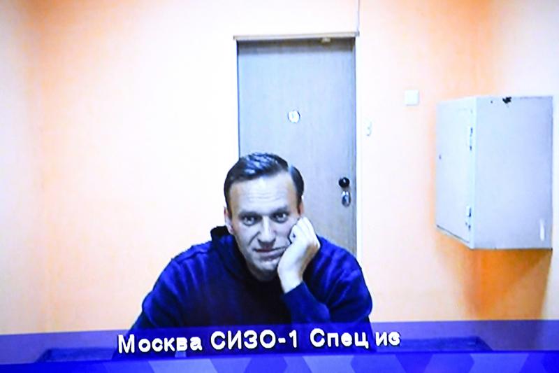 Alexei Navalnîi în timpul unei audieri 