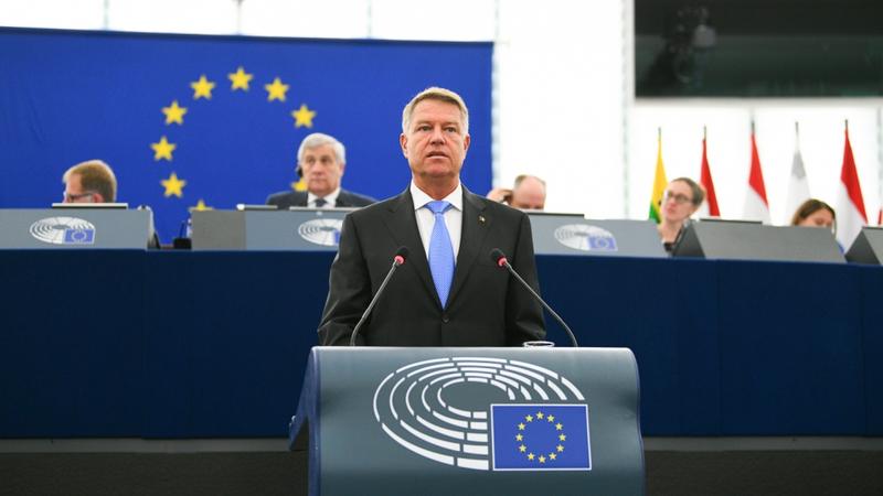 Klaus Iohannis în Parlamentul European, în 2018