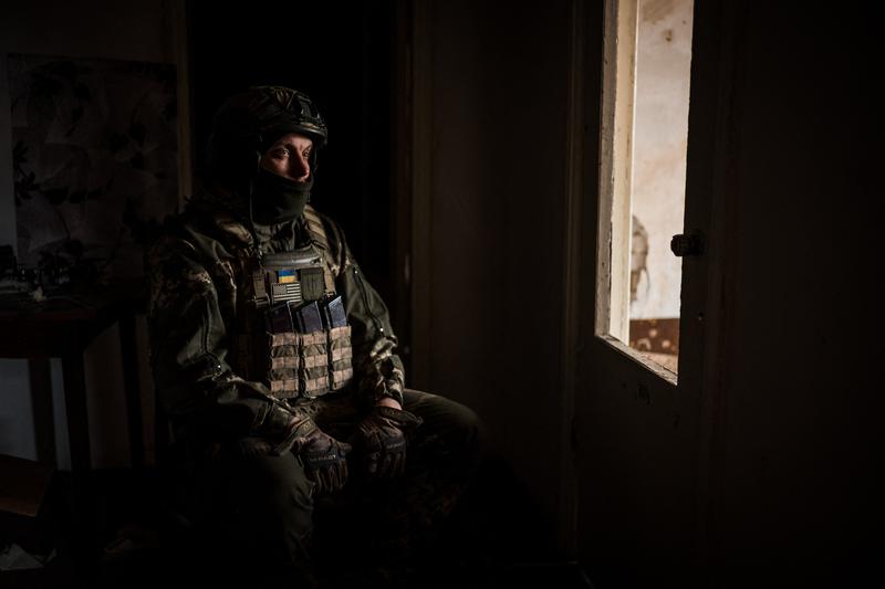 Soldat ucrainean dintr-o unitate de operatori de drone în zona Torețk, regiunea Donețk