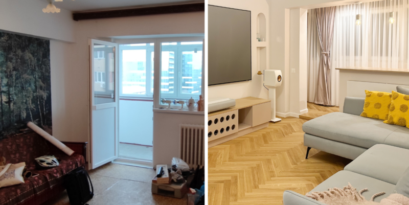 Apartament before and after
