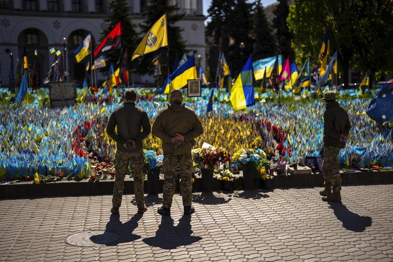 Memorial în centrul Kievului pentru ucrainenii uciși în războiul declanșat de Rusia