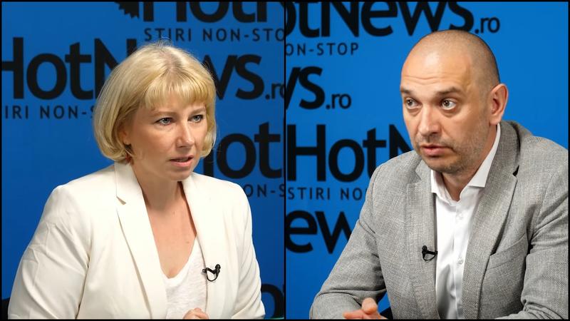 Catiusa Ivanov si Radu Mihaiu in studiul HotNews.ro