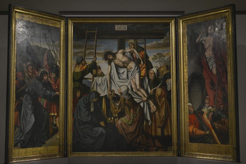 Triptic „Coborarea de pe Cruce” creat de atelierul pictorului flamand Quentin Matsys (1466-1530)