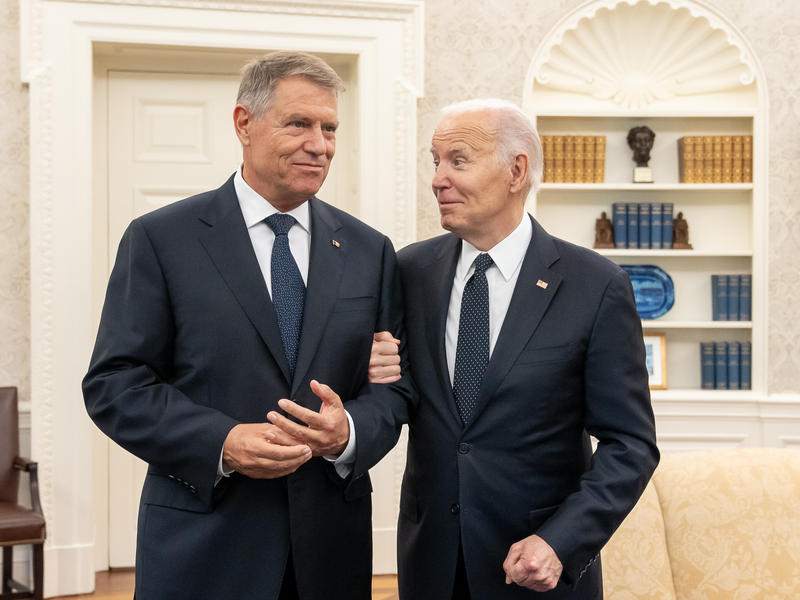 Klaus Iohannis și Joe Biden în Biroul Oval