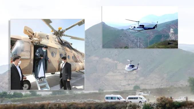 Ebrahim Raisi călătorind cu elicopterul (colaj realizat de The Aviationist)