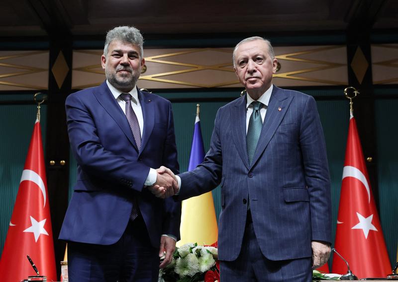 premierul Marcel Ciolacu si presedintele turc Recep Erdogan