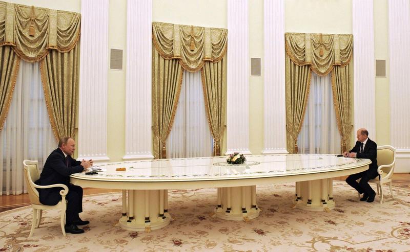 Olaf Scholz si Vladimir Putin au purtat discutii la Kremlin pe 15 februarie 2022