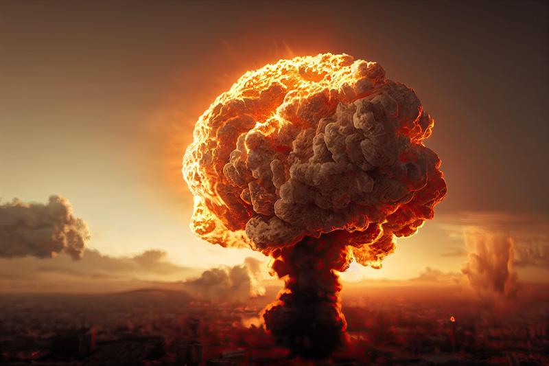 o explozie nucleara urmata de nordul ciuperca - imagine ilustrativa 3D