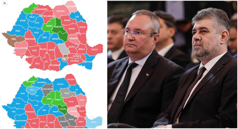Rezultatele la Consilii Județene 2024 vs 2020. Nicolae Ciucă și Marcel Ciolacu